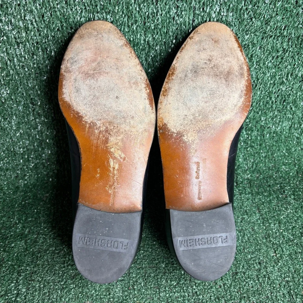 Florsheim Designer Collection Loafers Leather Vintage Formal Shoes Black Mens 9D